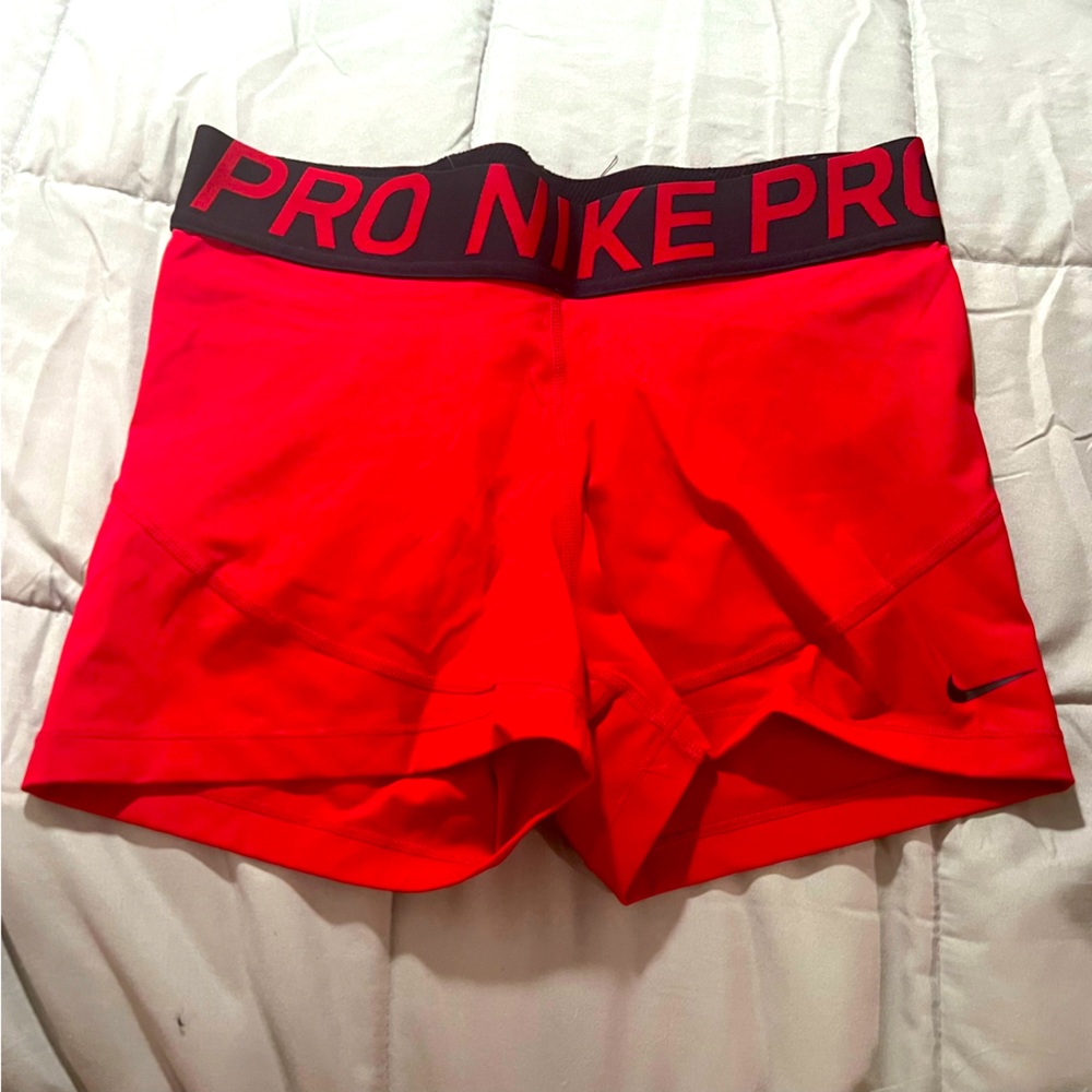 Nike Pro athletic workout shorts LARGE red